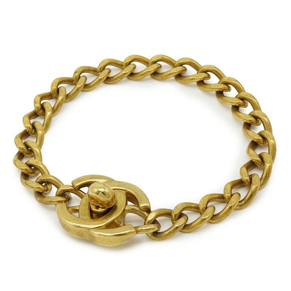 CHANEL Gold Logo Charm Bracelet - Picture 1 of 7